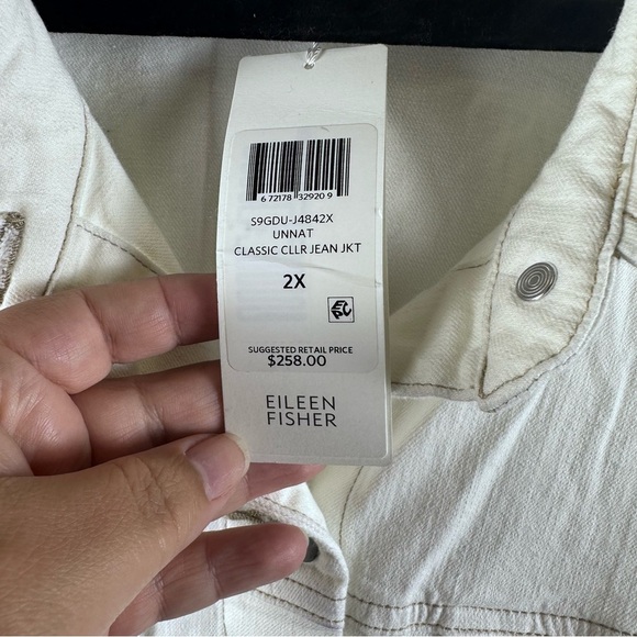 Eileen Fisher Women’s White Denim Jacket Size 2X - Picture 3 of 10